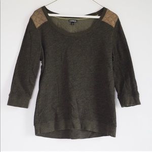 Express olive green and copper sweatshirt